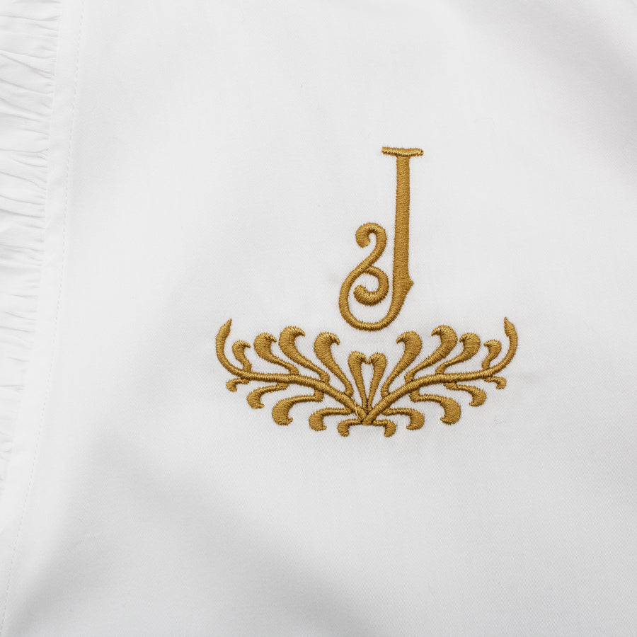 Ruffled Robe with 1 Letter Monogram