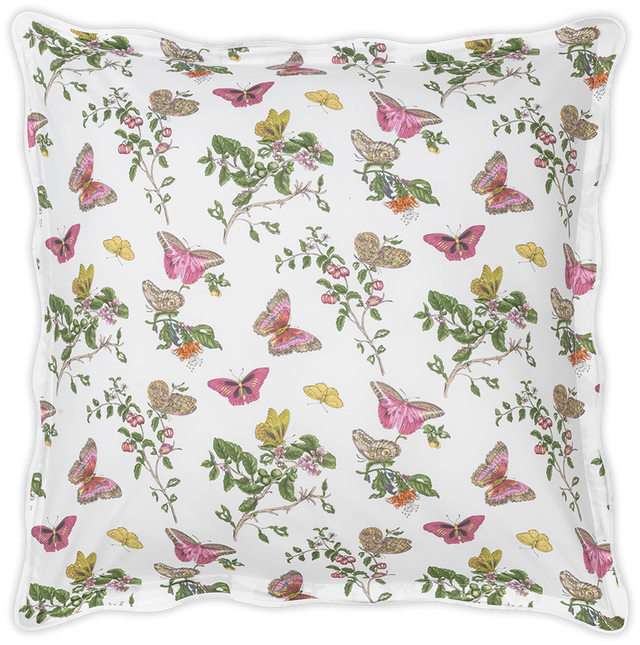 Matouk Baudin Butterfly Euro Sham - Pink