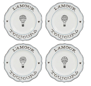 L'Amour Toujours Dessert/Salad Plate Assorted Set/4