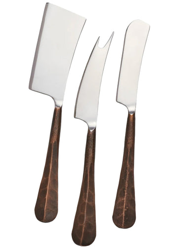 Simon Pearce Woodbury Cheese Knife Set -Copper