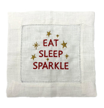 Eat Sleep Sparkle Cocktail Napkins Set/4