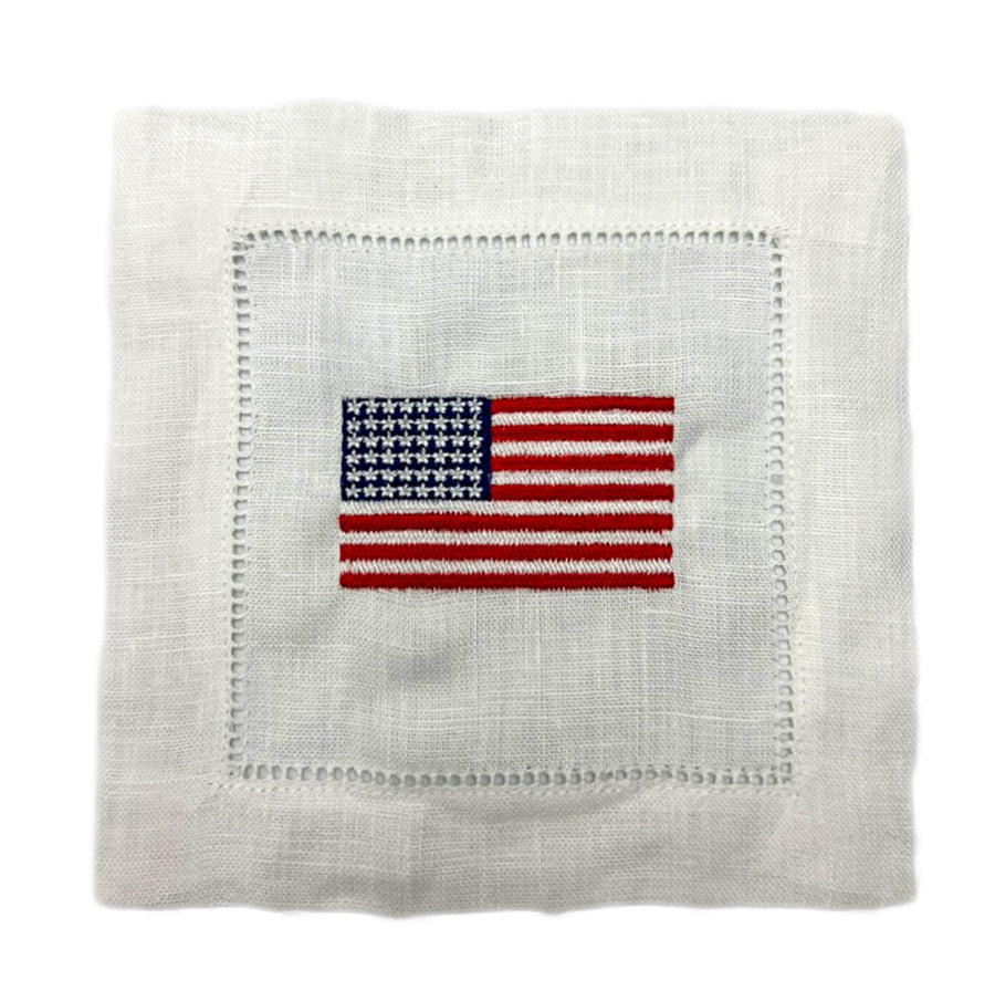 Usa Flag Cocktail Napkins Set/4