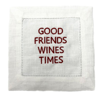 Good Friends Wines Times Cocktail Napkins Set/4