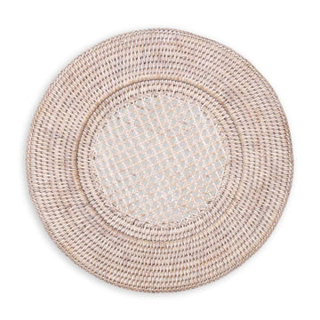 Rattan Charger in Natural White