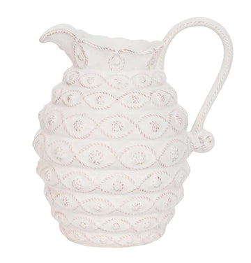Jardins du Monde Ceramic Pitcher  Whitewash