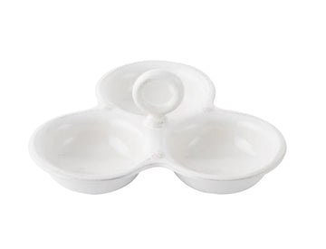 Berry & Thread<br> Triple Bowl Server  Whitewash