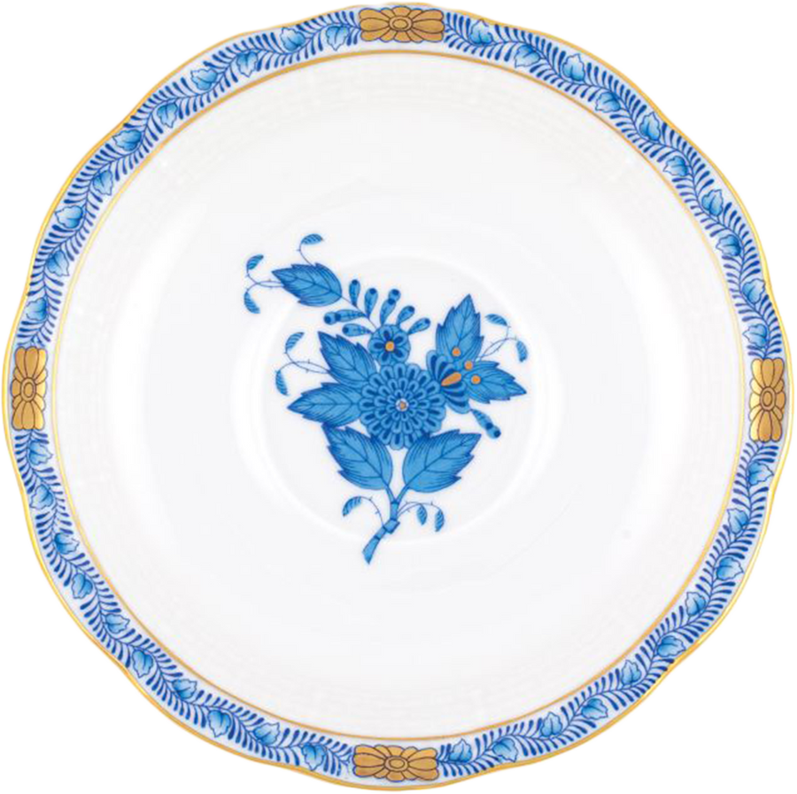 Herend Chinese Bouquet Blue Teacup and Saucer