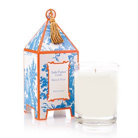 French Tulip Classic Toile Pagoda Box Candle