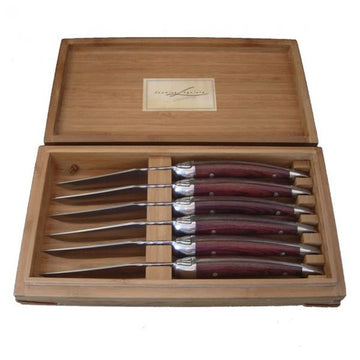 Laguiole Steak Knives Set of 6 in a Bamboo Box