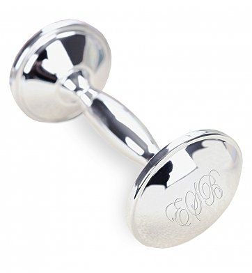 Sterling Silver Dumbell Rattle