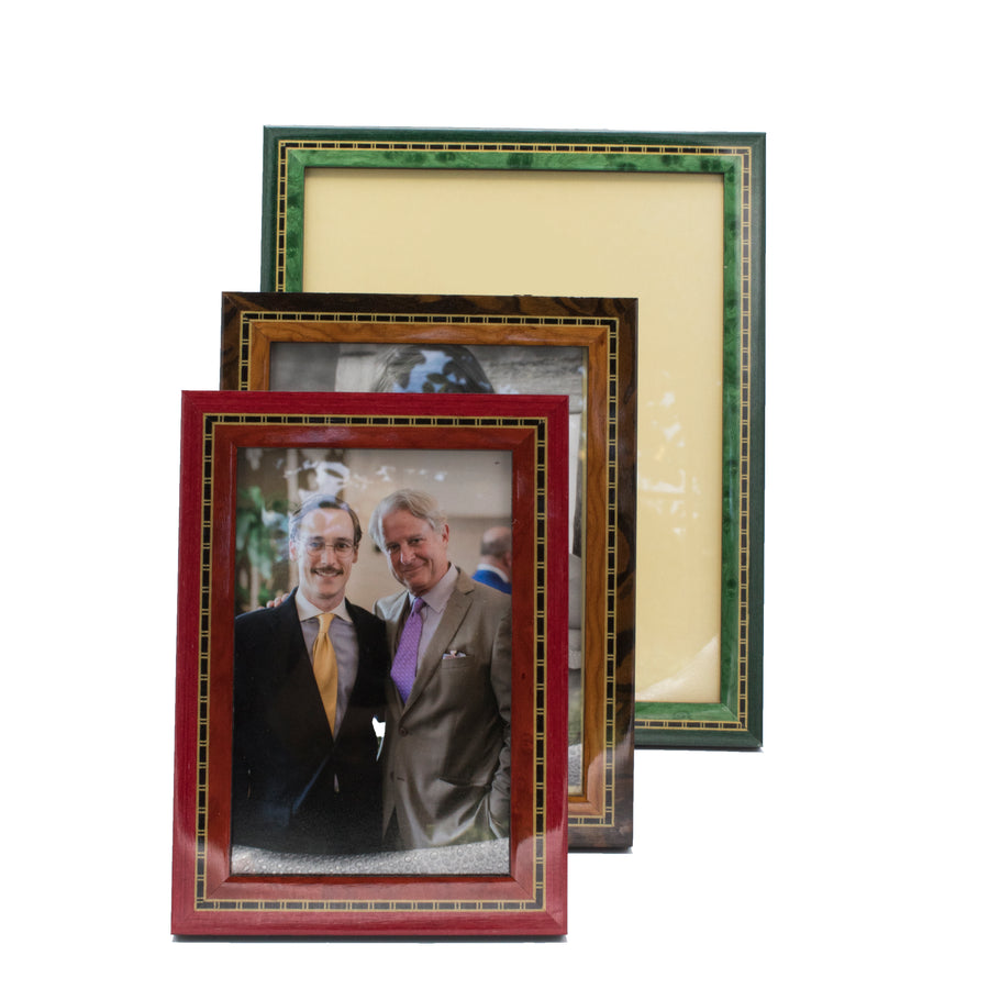 Italian Inlaid Wooden Frames -  Red or Green